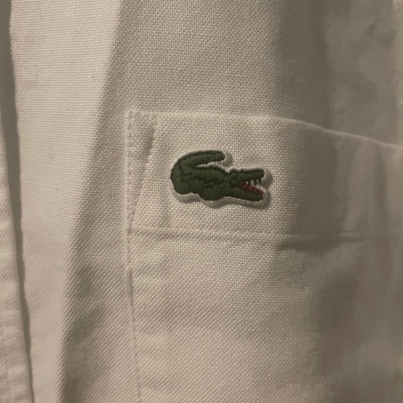 Lacost Reg fit Button down shirt in white Size Men’s Medium - Picture 4 of 9